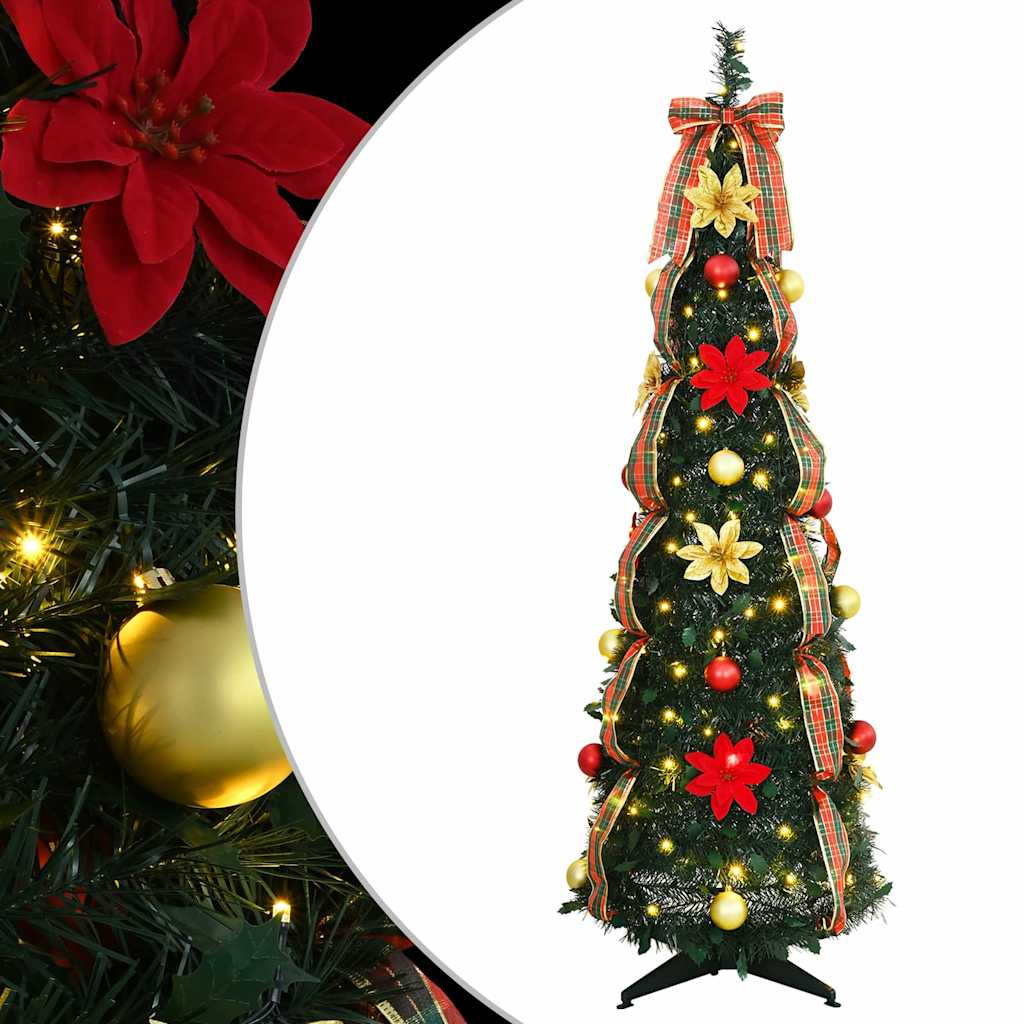 Artificial Christmas Tree with 100 LEDs Green 150 cm PVC